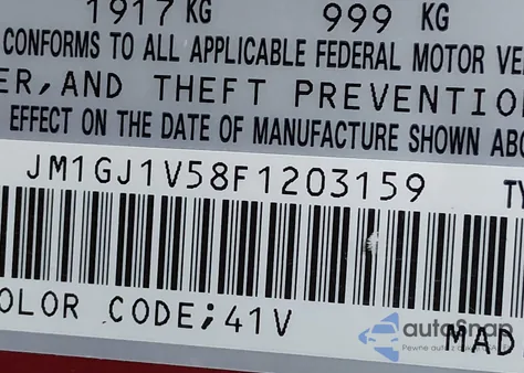 2015 Mazda Mazda6 I Touring z USA, uszkodzony, nr VIN JM1GJ1V58F1203159